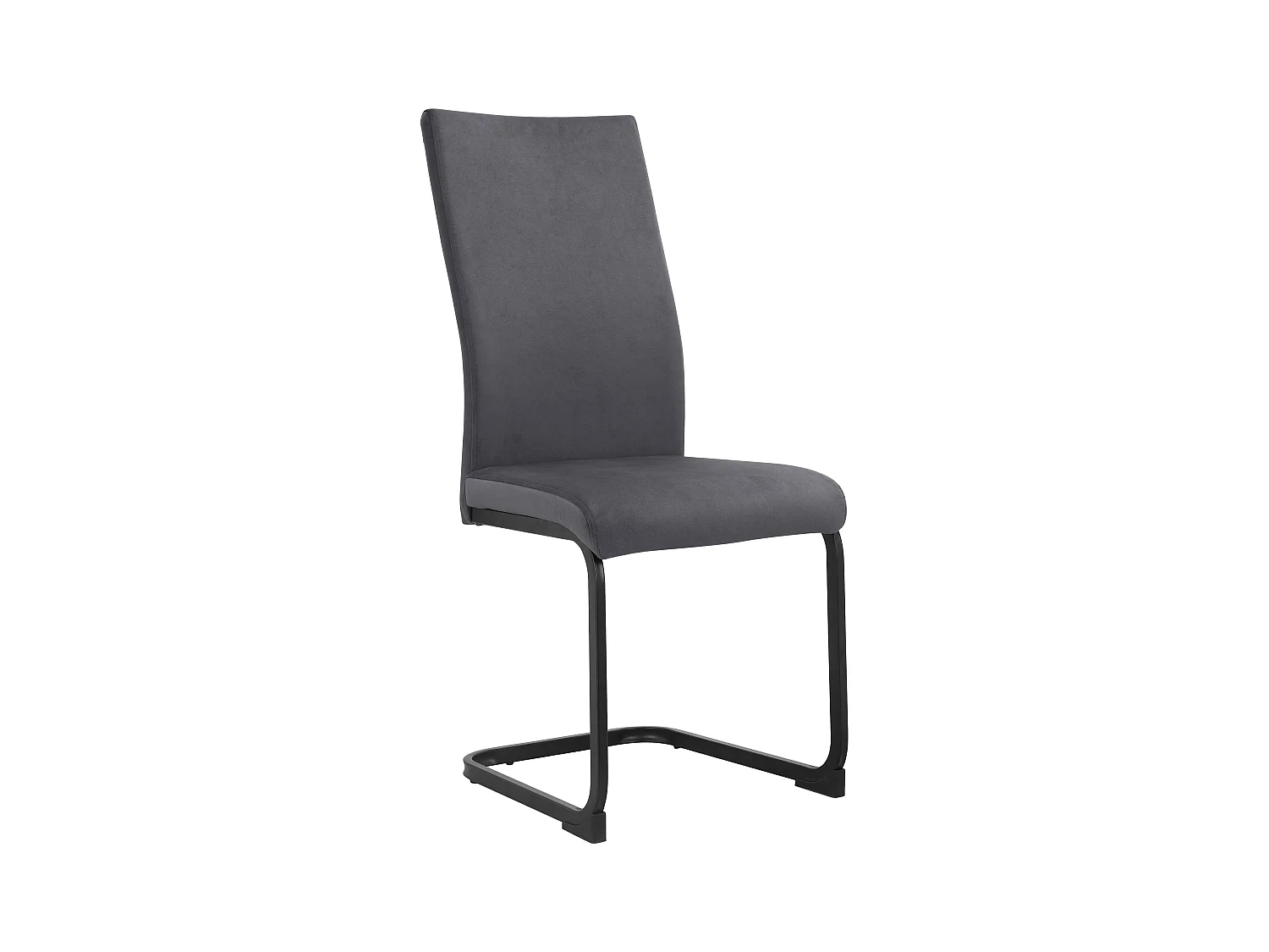Sia | Lot de 4 chaises en velours anthracite