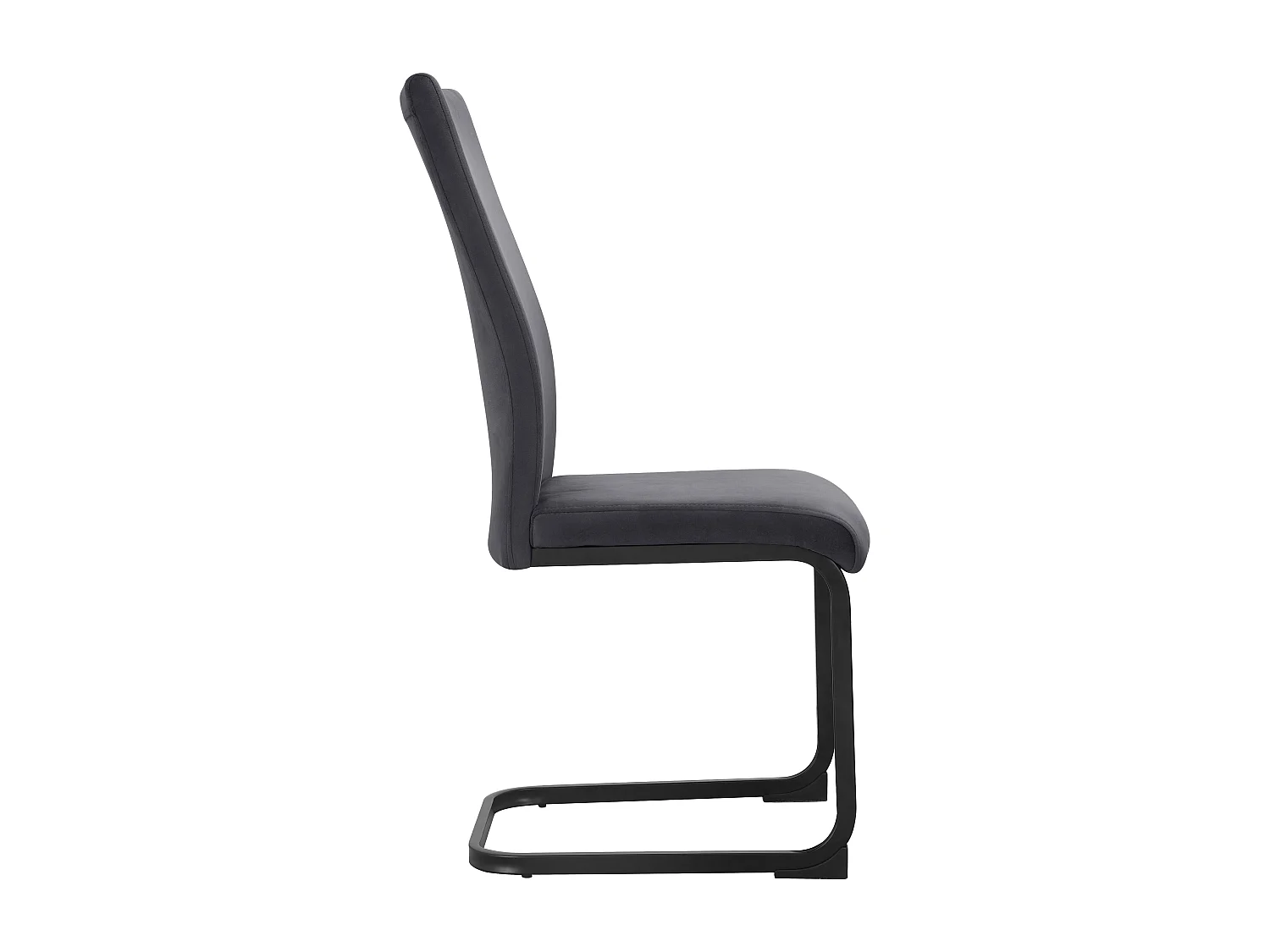 Sia | Lot de 4 chaises en velours anthracite