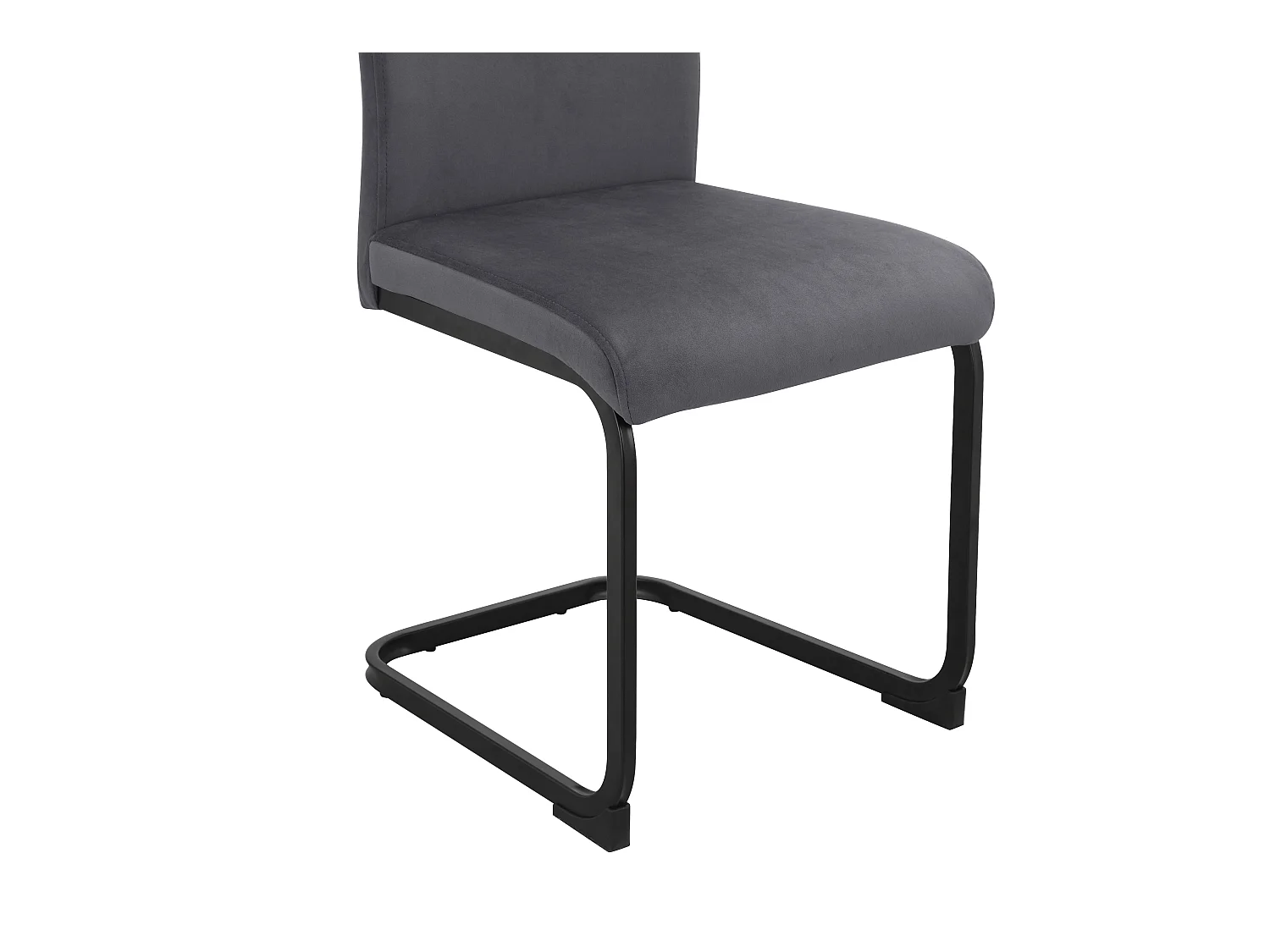 Sia | Lot de 4 chaises en velours anthracite