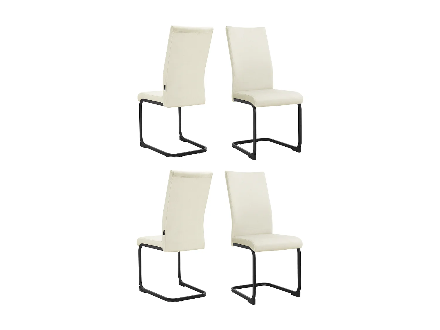 Sia | Eetkamerstoelen in Crème Fluweel 4 Set