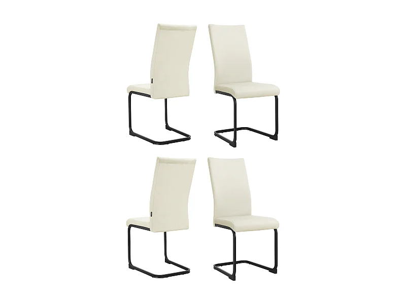 Sia | Eetkamerstoelen in Crème Fluweel 4 Set
