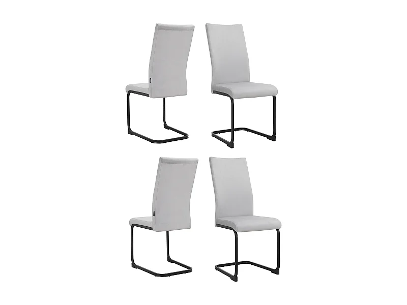 Sia | Eetkamerstoelen in fluweel Lichtgrijs 4 Set