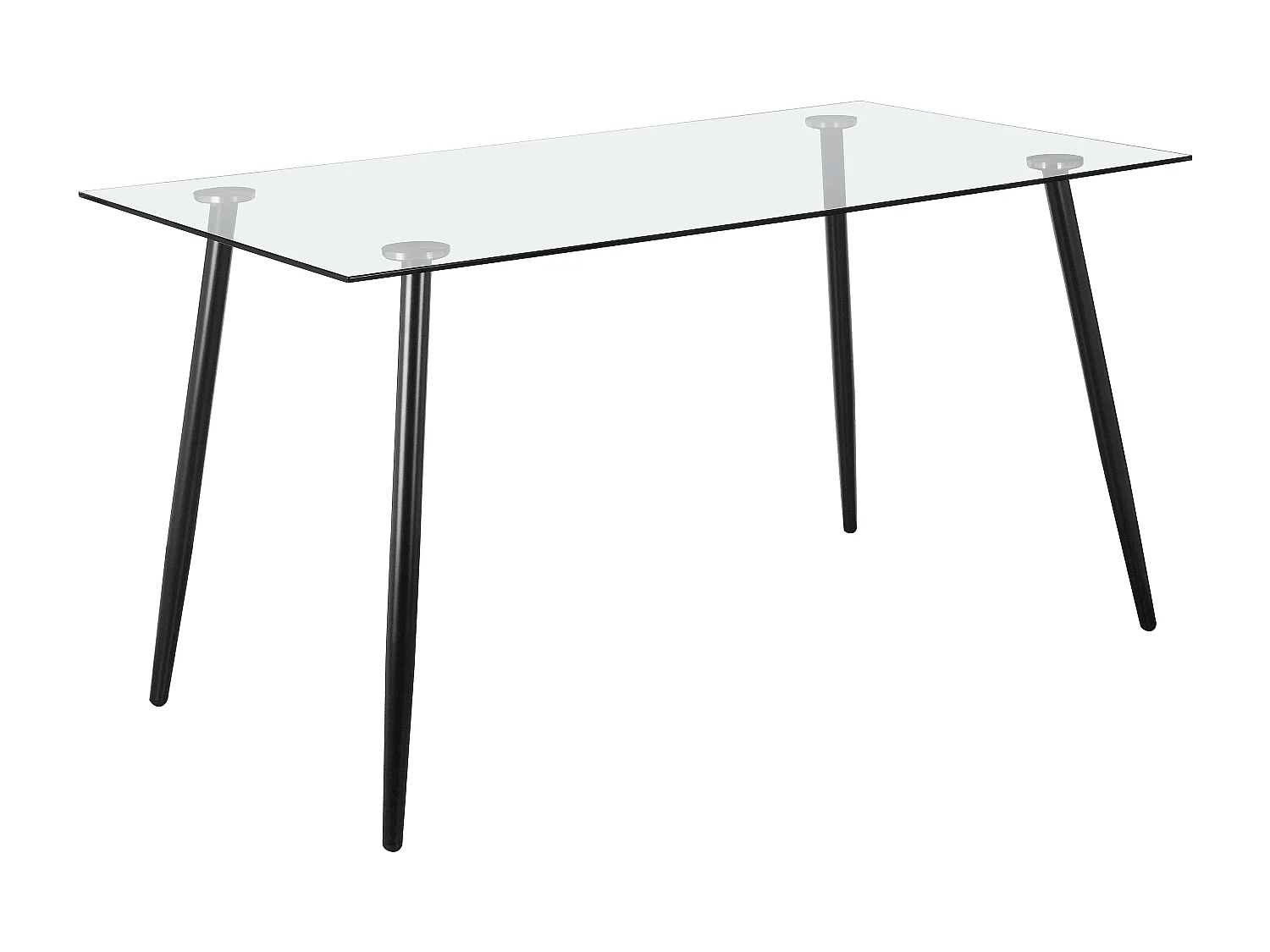 Danny | Ensemble table 140x80 + 4 chaises en velours gris