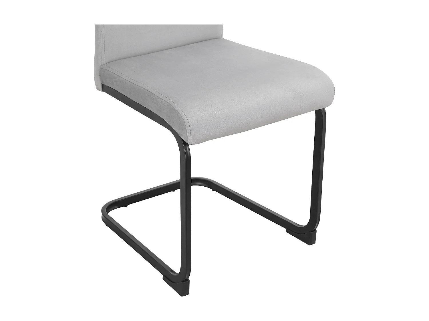 Danny | Set eettafel 140x80 cm en 4 stoelen in fluweel lichtgrijs