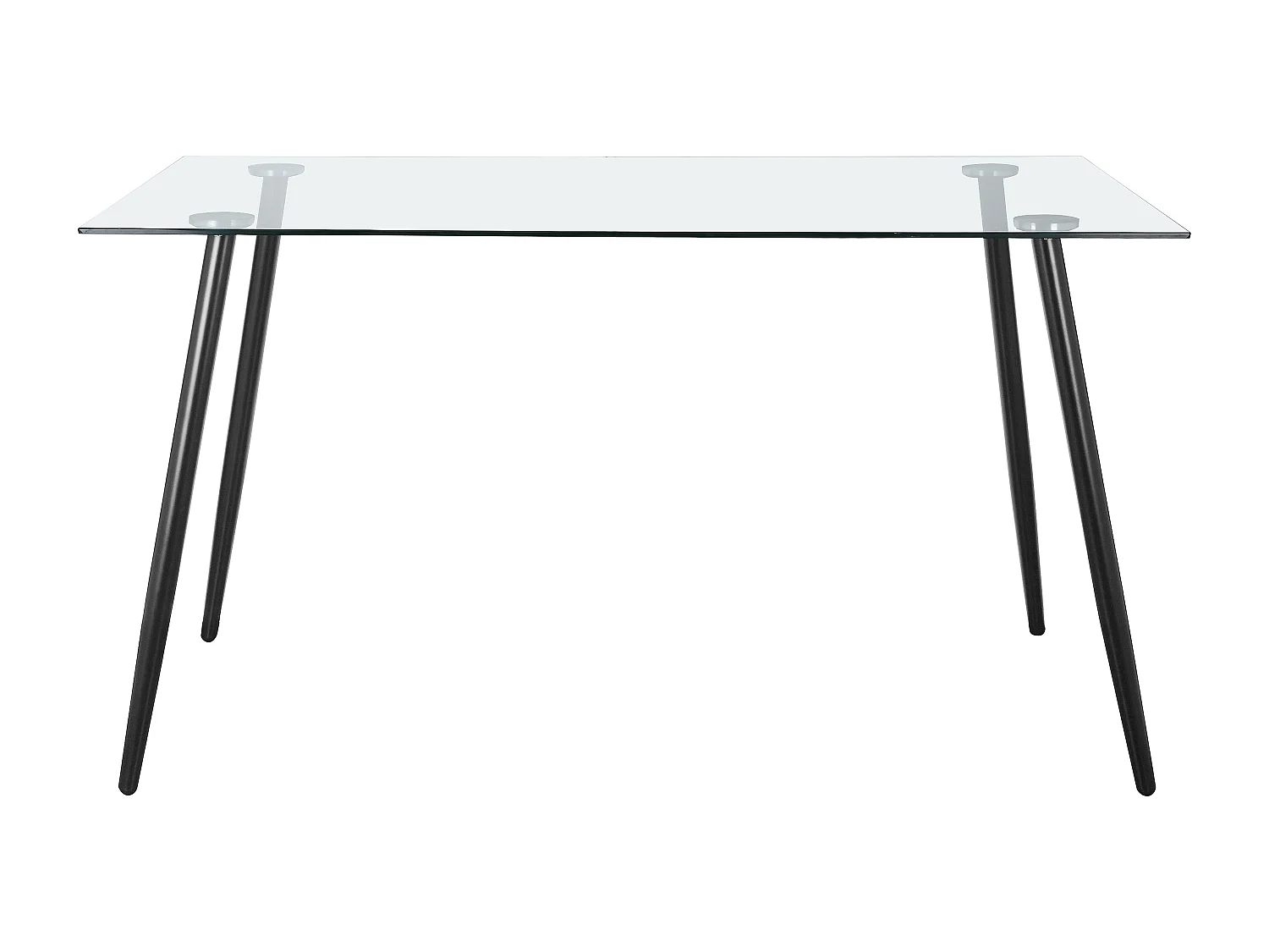 Danny | Set eettafel 140x80 cm en 4 stoelen in fluweel lichtgrijs