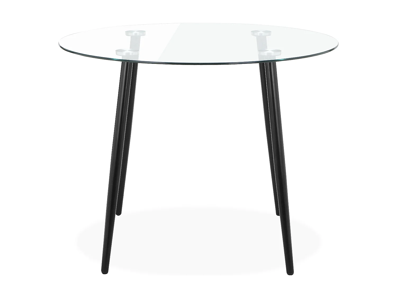 Danny | Conjunto de mesa de comedor 100 cm y 4 Sillas en Terciopelo Crema