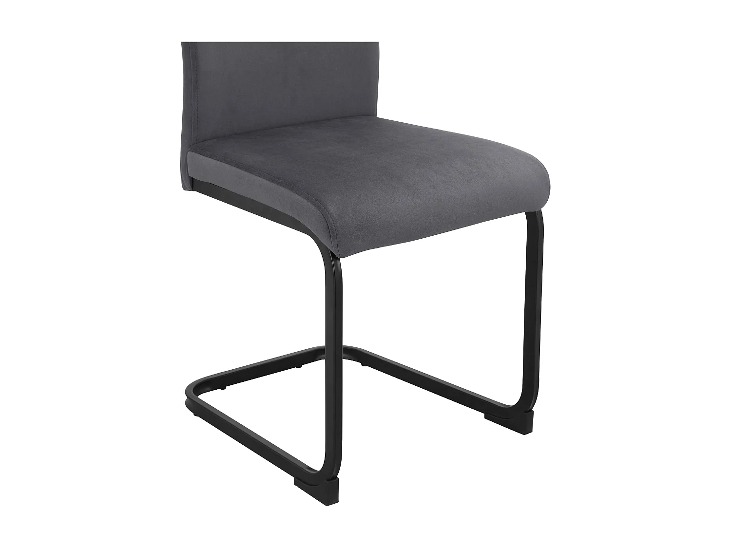 Danny | Ensemble table 140x80 + 4 chaises en velours anthracite