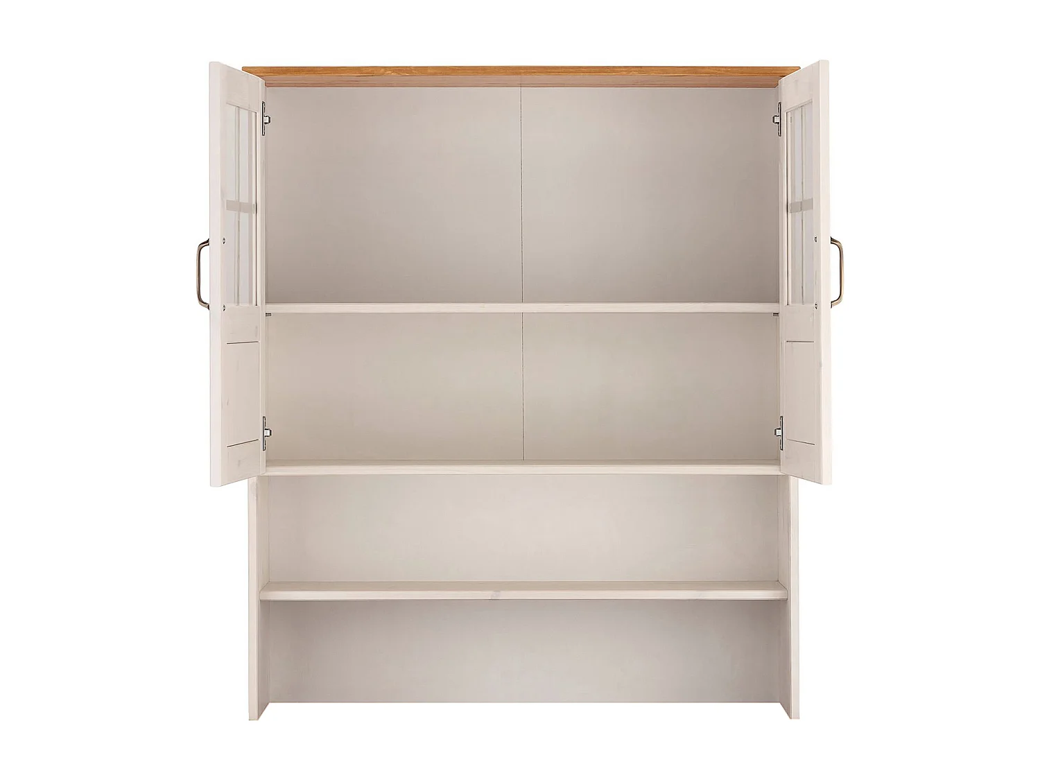 Alby | Cómoda com 2 Portas de Vidro e 1 Prateleira em Laca Branco Pinho