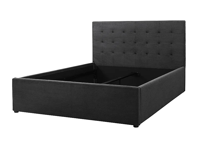 Hamar | Cama 140x200 cm Tecido Antracite