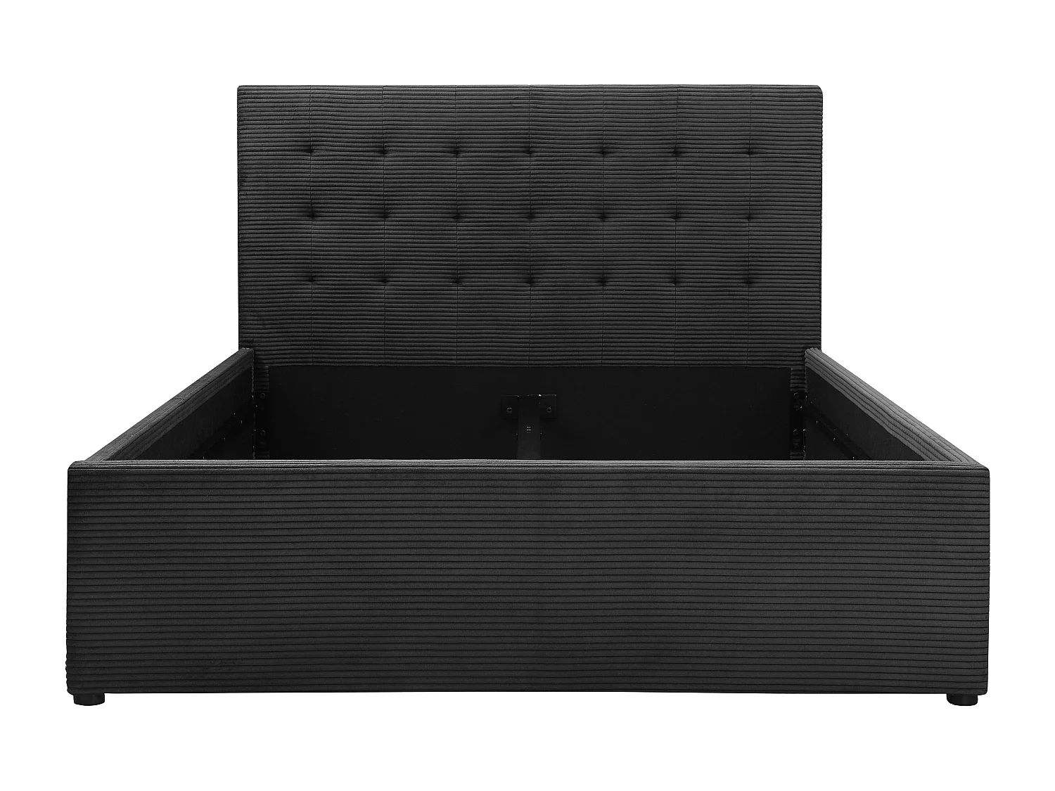 Hamar | Bett 140x200 cm Stoff Anthrazit