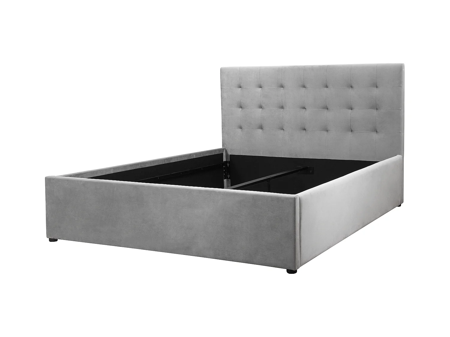 Hamar | Lit 140x200 cm velours gris clair