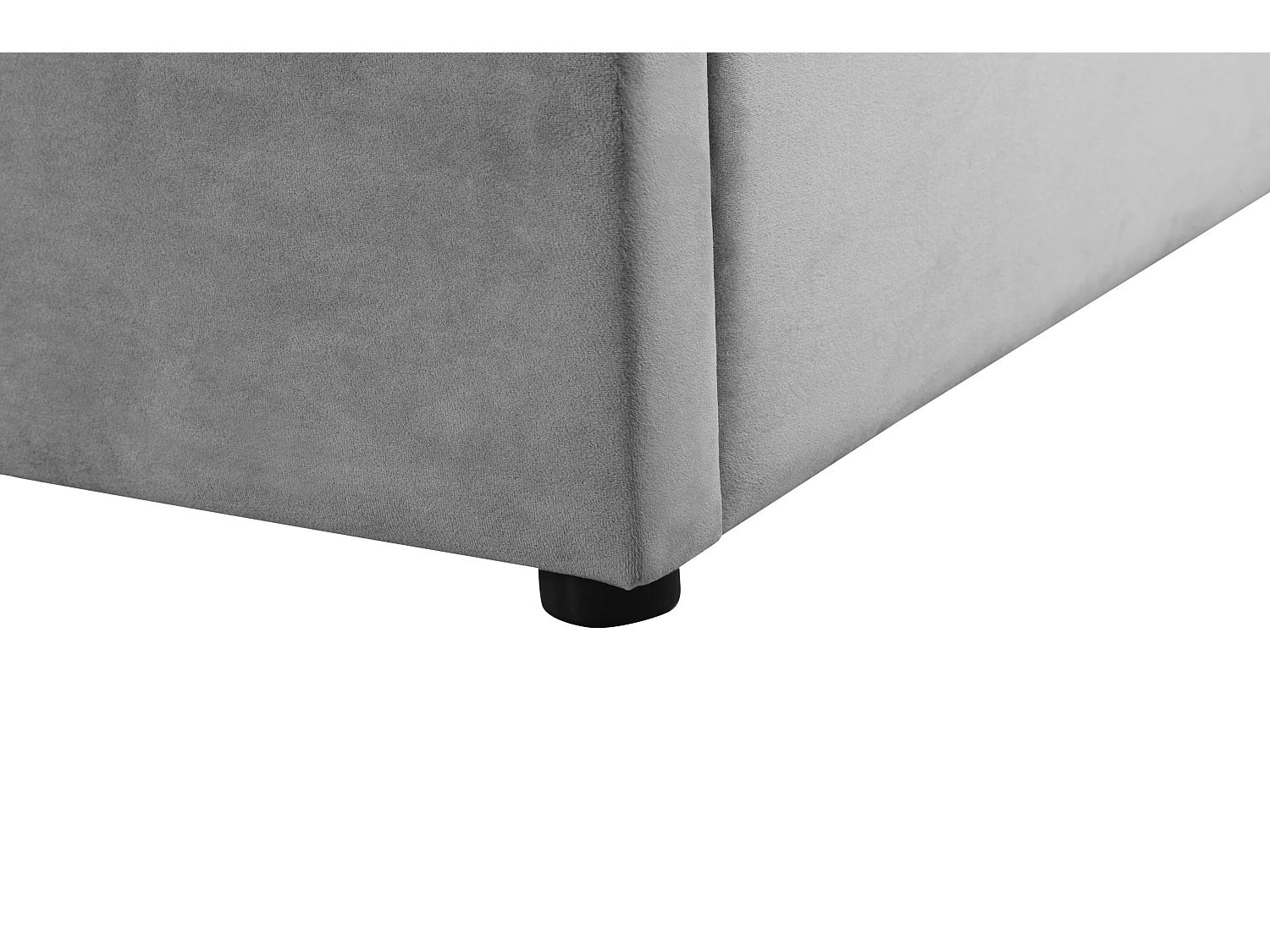 Hamar | Bett 140x200 cm Samt Hellgrau