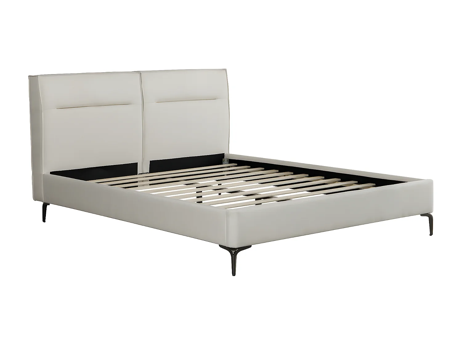 Letto matrimoniale in tessuto di design "Moritz" - 140 x 190 cm - Beige