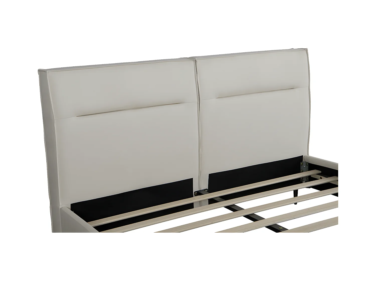 Lit double en tissu design "Moritz" - 140 x 190 cm - Beige