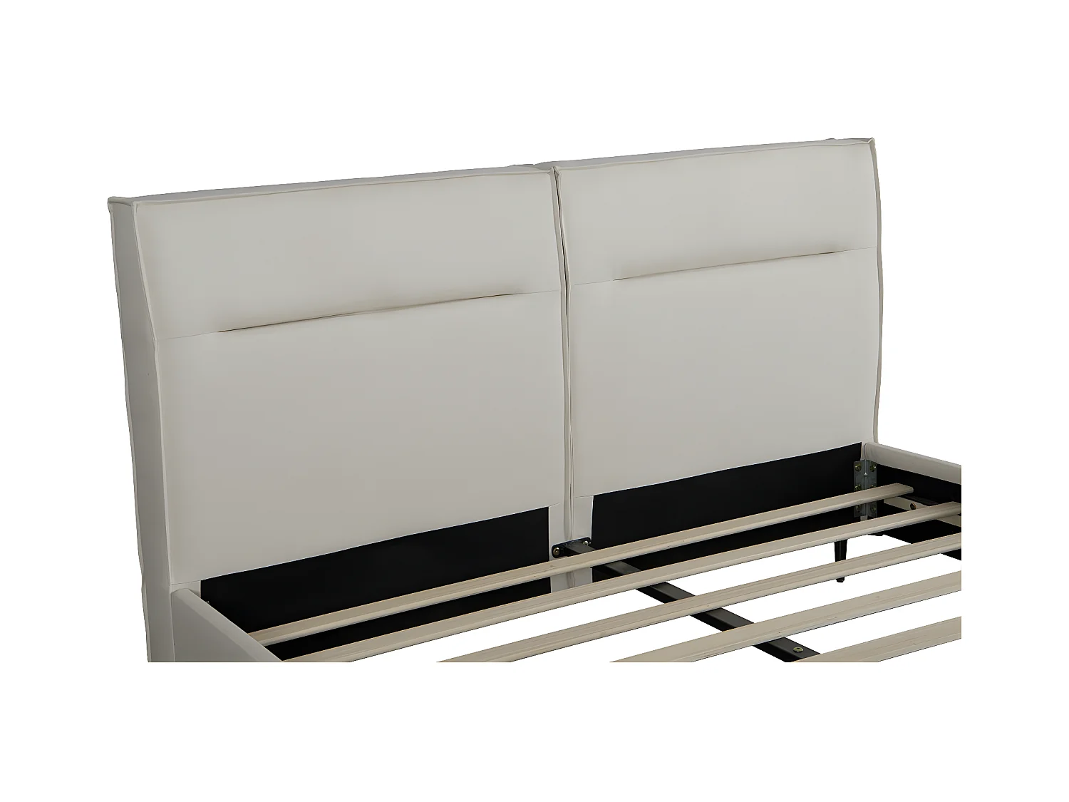 Lit double en tissu design "Moritz" - 180 x 200 cm - Beige