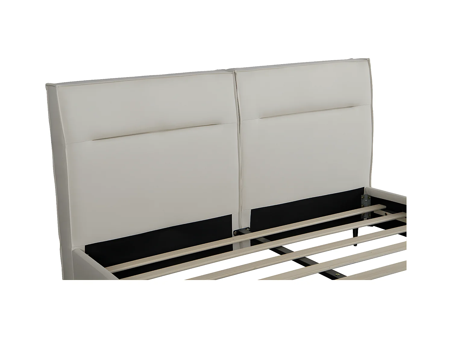 Lit double en tissu design "Moritz" - 160 x 200 cm - Beige