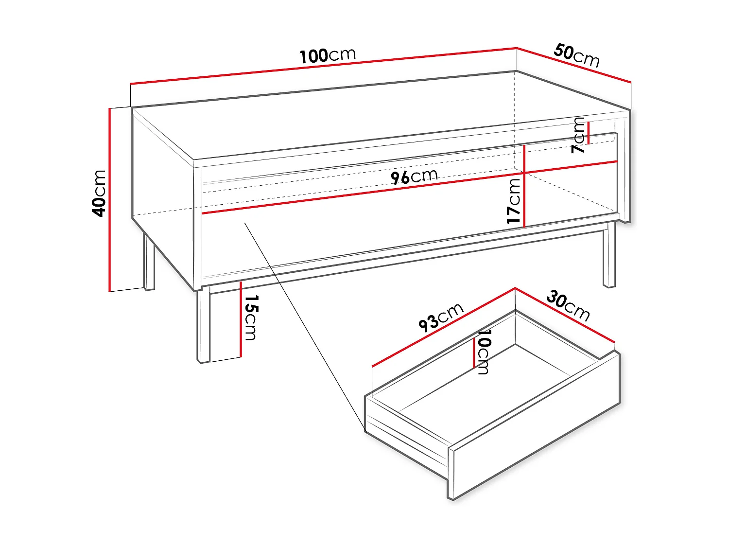 Table basse Comfivo Delruva 102, Blanc, 40x50x100cm, Stratifié, Angulaire