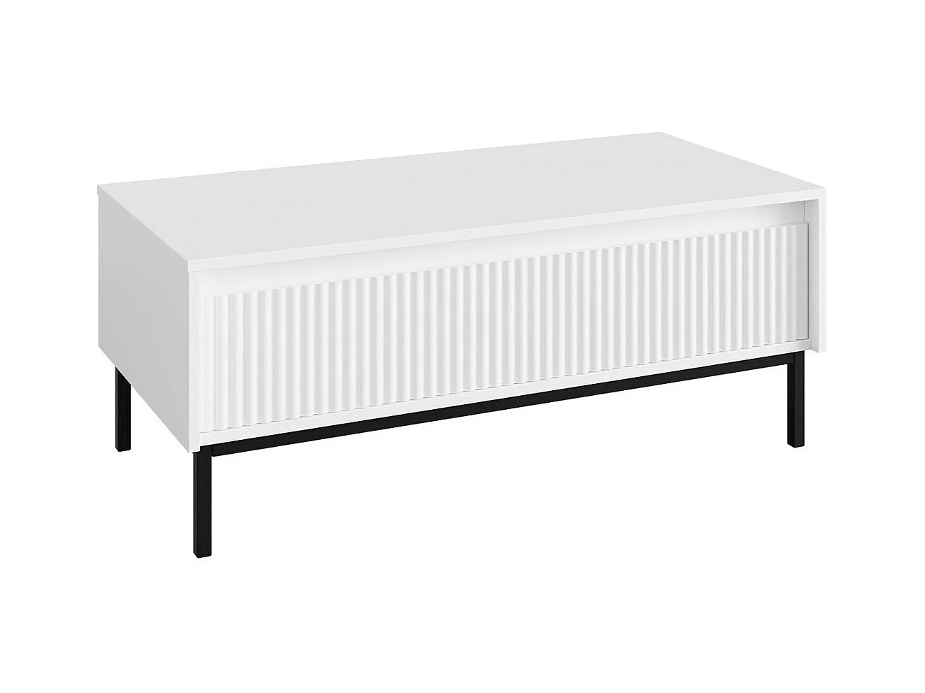 Table basse Comfivo Delruva 102, Blanc, 40x50x100cm, Stratifié, Angulaire