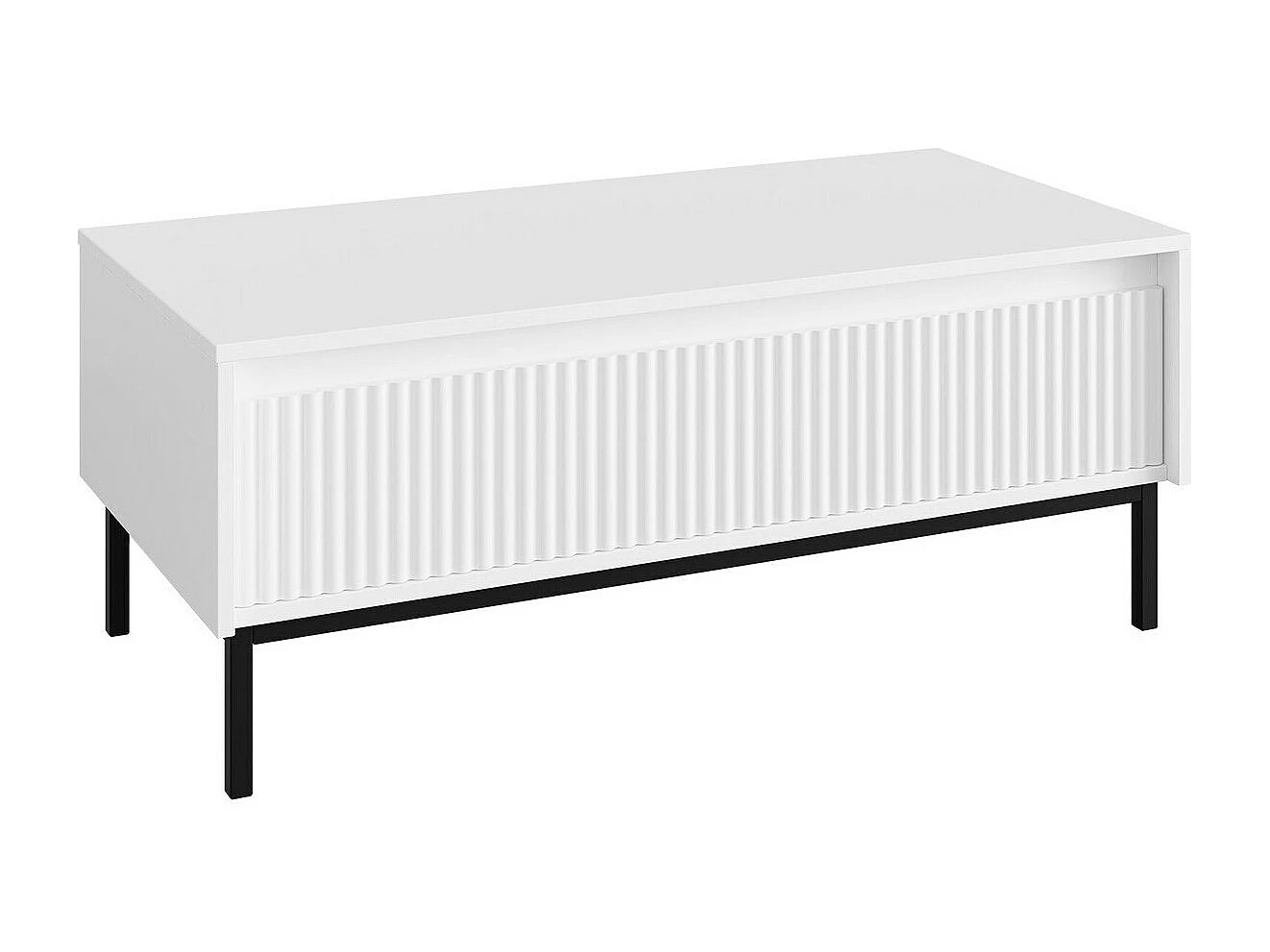 Tavolino da caffè Comfivo T102, Bianco, 40x50x100cm, Truciolare laminato, Angolare