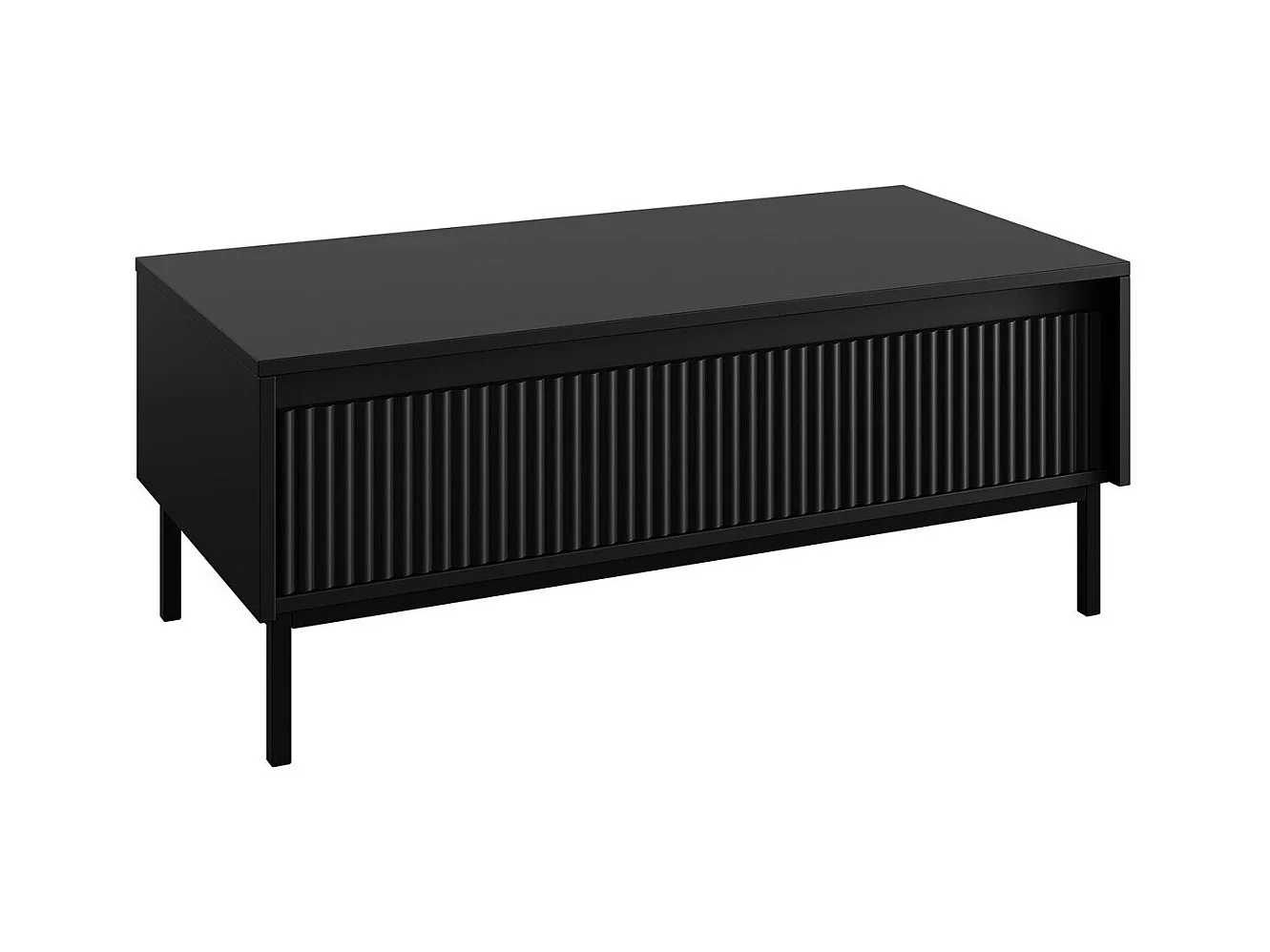 Table basse Comfivo Delruva 102, Noir, 40x50x100cm, Stratifié, Angulaire