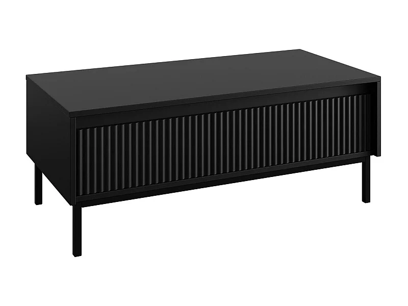 Table basse Comfivo Delruva 102, Noir, 40x50x100cm, Stratifié, Angulaire