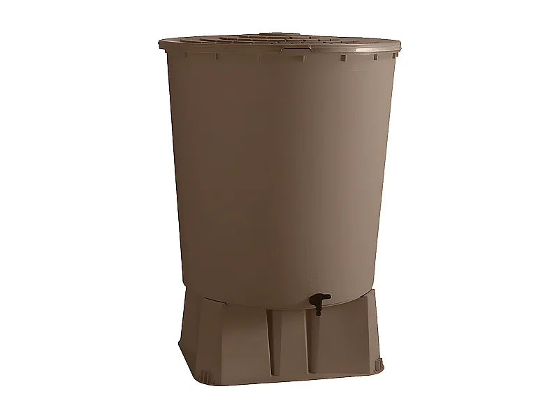 Recuperador de agua "UBUD" con soporte - 200L - Topo