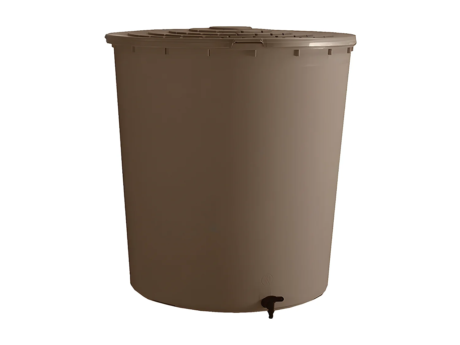 Recuperador de água "UBUD" 350L em resina Taupe com torneira integrada e tampa - Fabricado na França