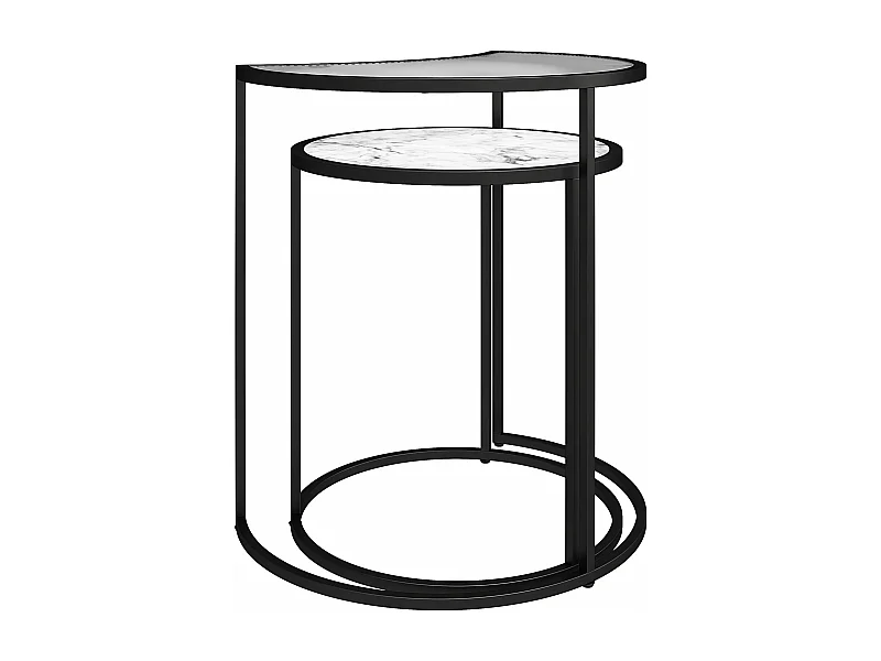 Moon Phases | Mesas de apoio em mármore branco e vidro