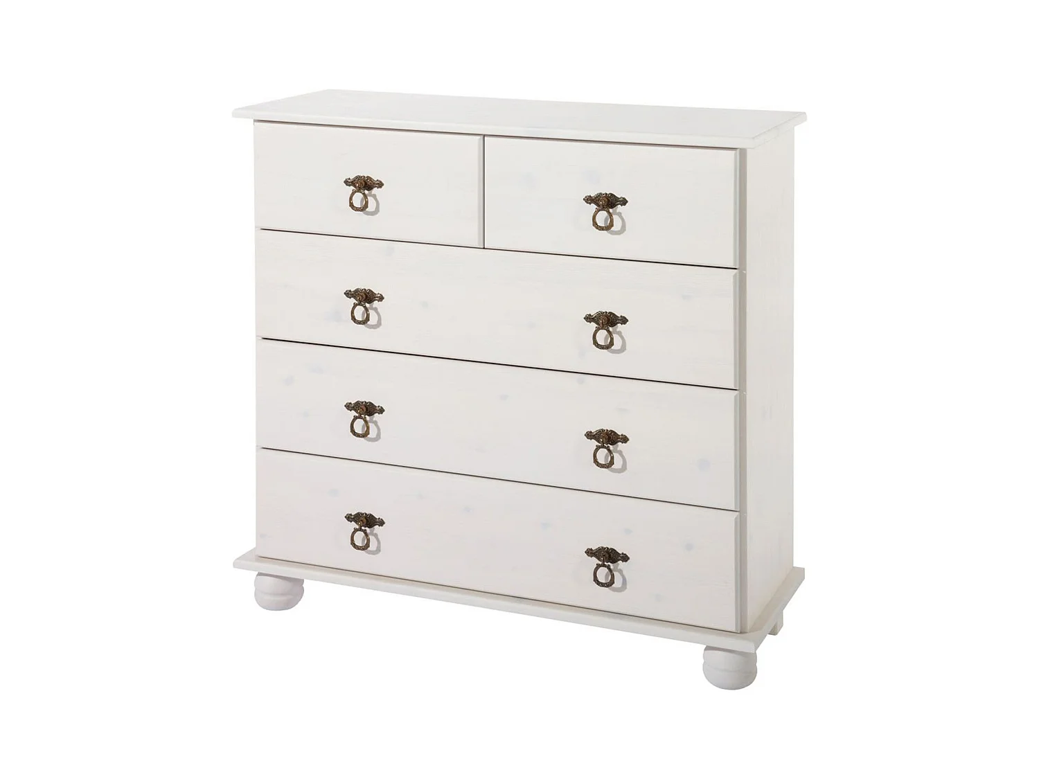 Finca|Commode avec 3+2 portes en pin laqué blanc