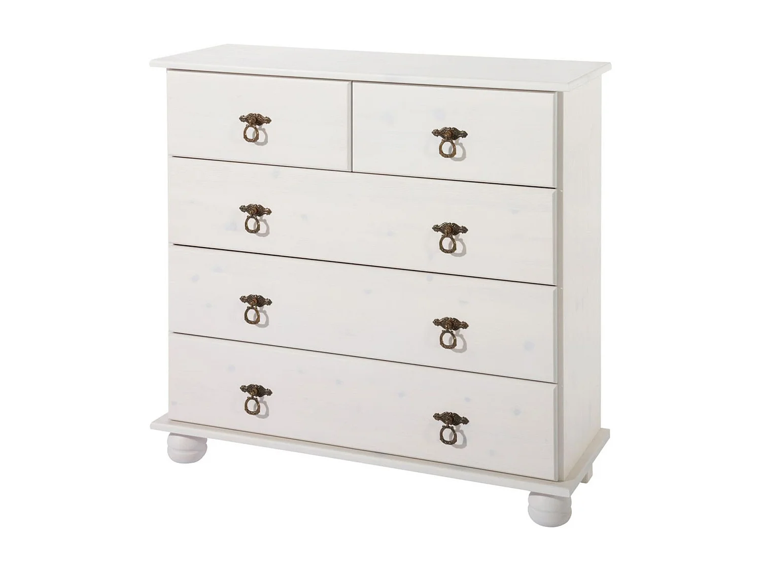 Finca|Commode avec 3+2 portes en pin laqué blanc