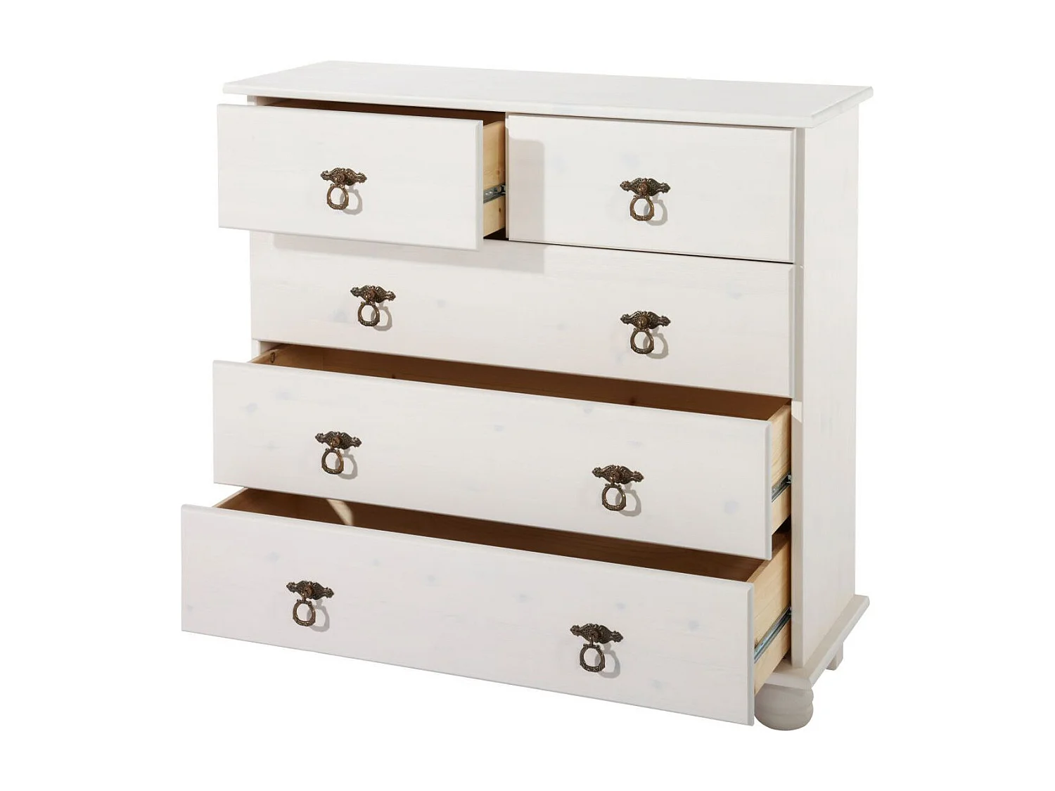 Finca|Commode avec 3+2 portes en pin laqué blanc