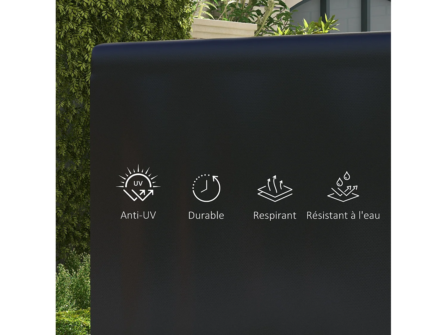 Housse de protection balancelle de jardin bâche étanche dim. 2,15L x 1,55l x 1,5H m PE noir