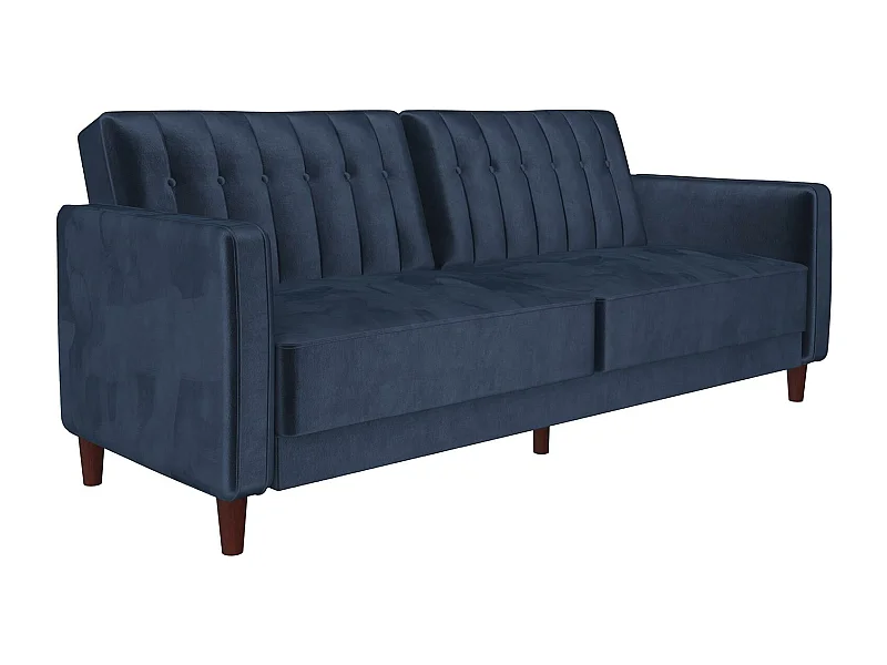 Pin Tufted | 3-zits slaapbank in blauw fluweel