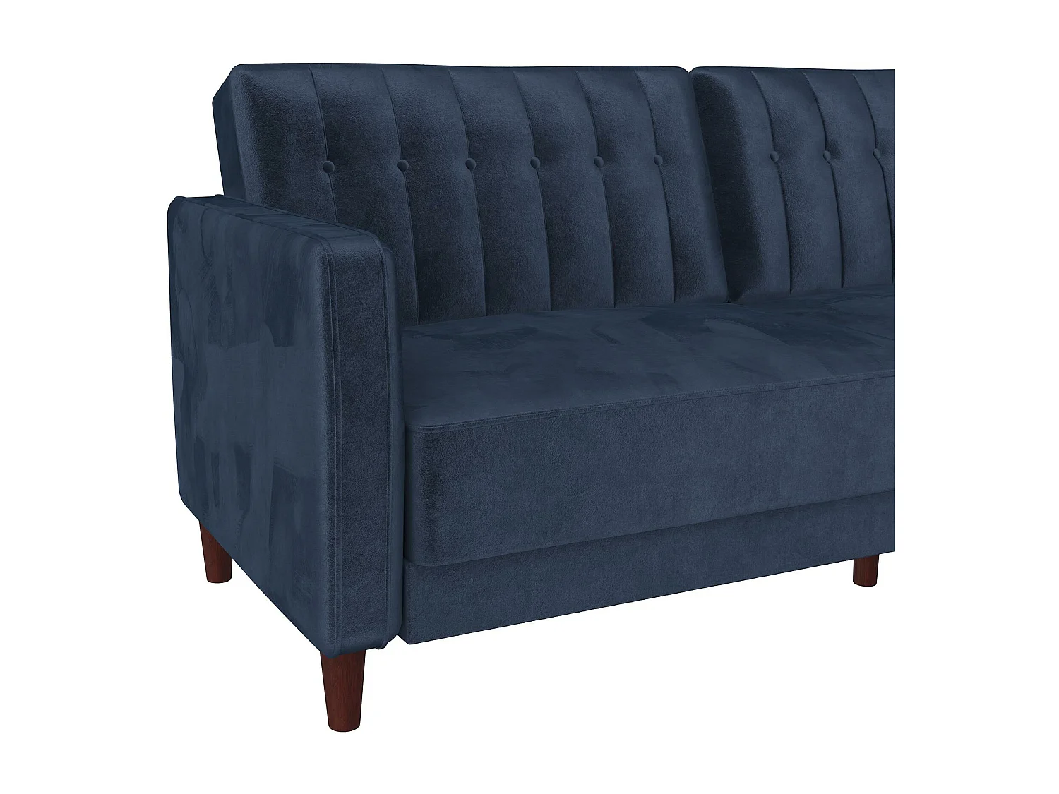 Pin Tufted | Canapé 3 places convertible clic-clac en velours bleu