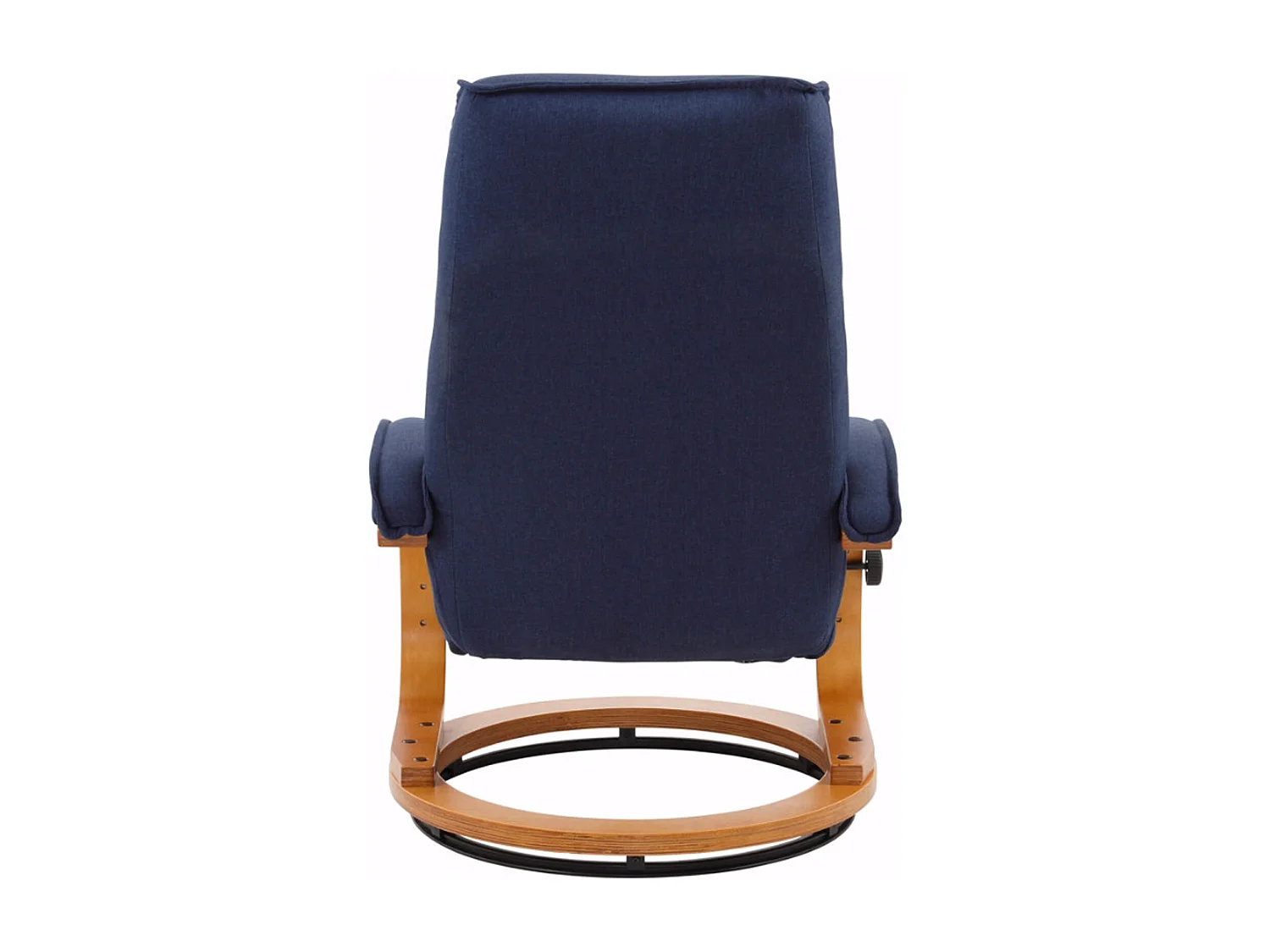 Paris|Fauteuil de relaxation + tabouret en tissu bleu foncé