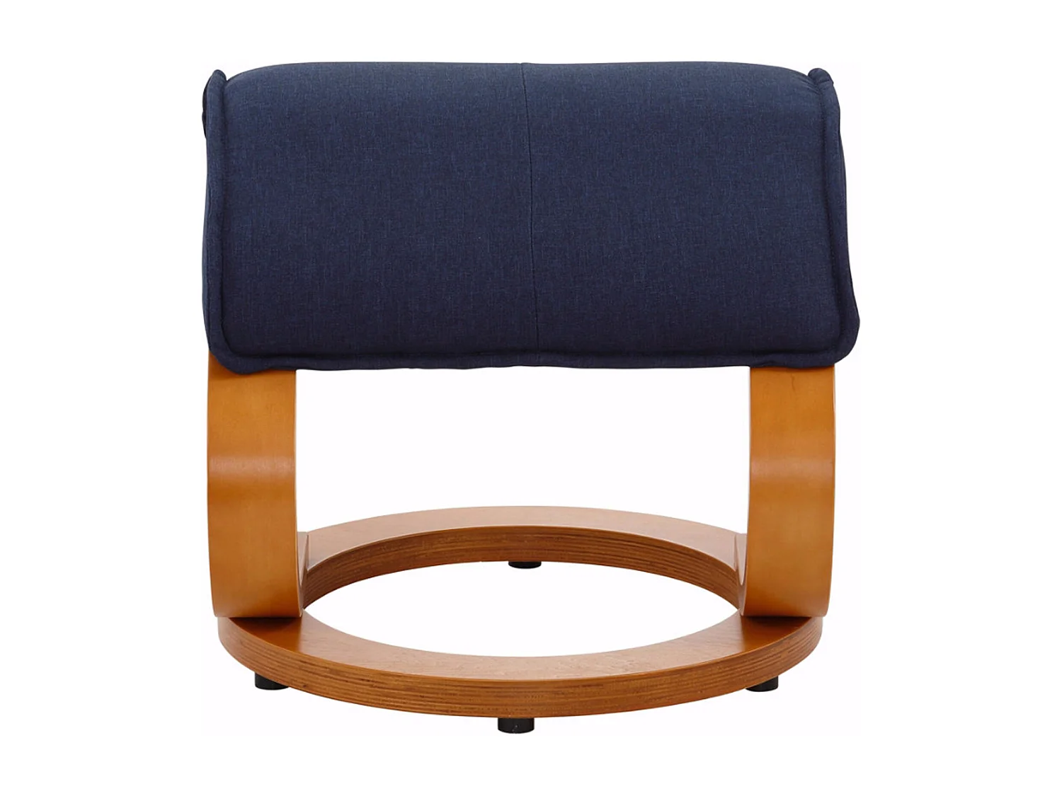 Paris|Fauteuil de relaxation + tabouret en tissu bleu foncé