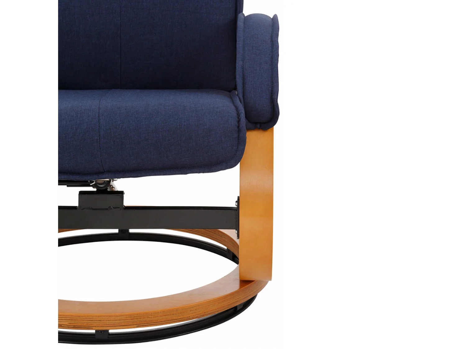 Paris|Fauteuil de relaxation + tabouret en tissu bleu foncé