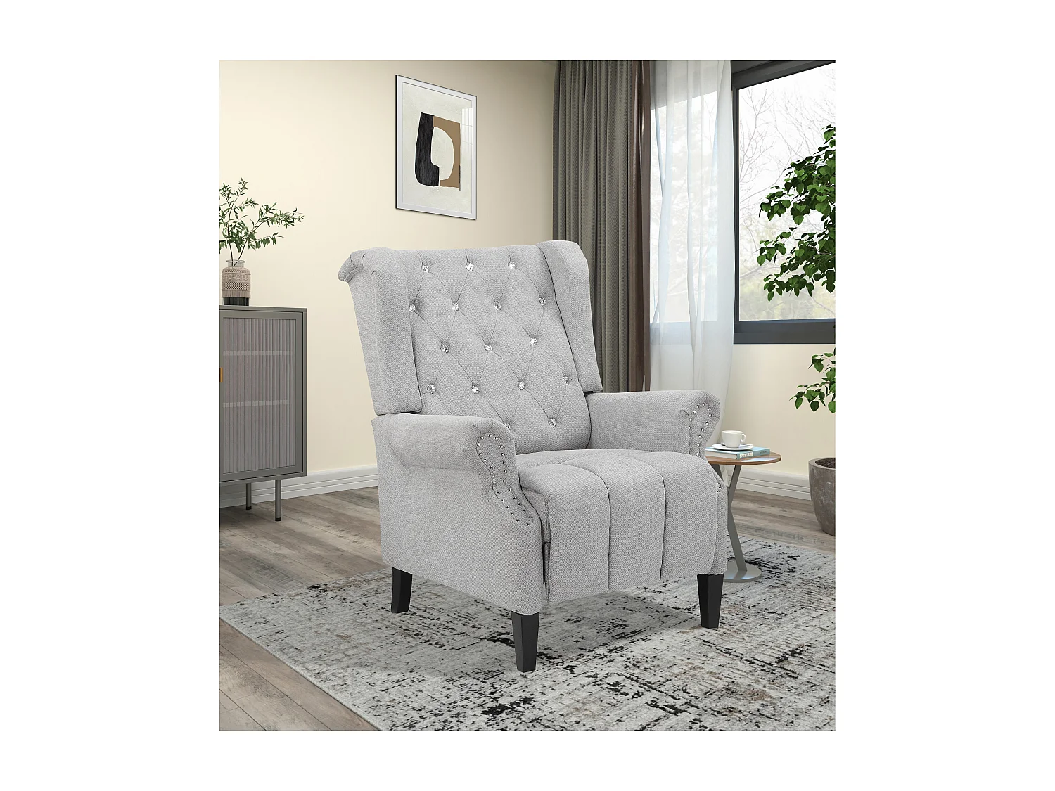 Aura|Fauteuil de relaxation gris clair tissu Belfast