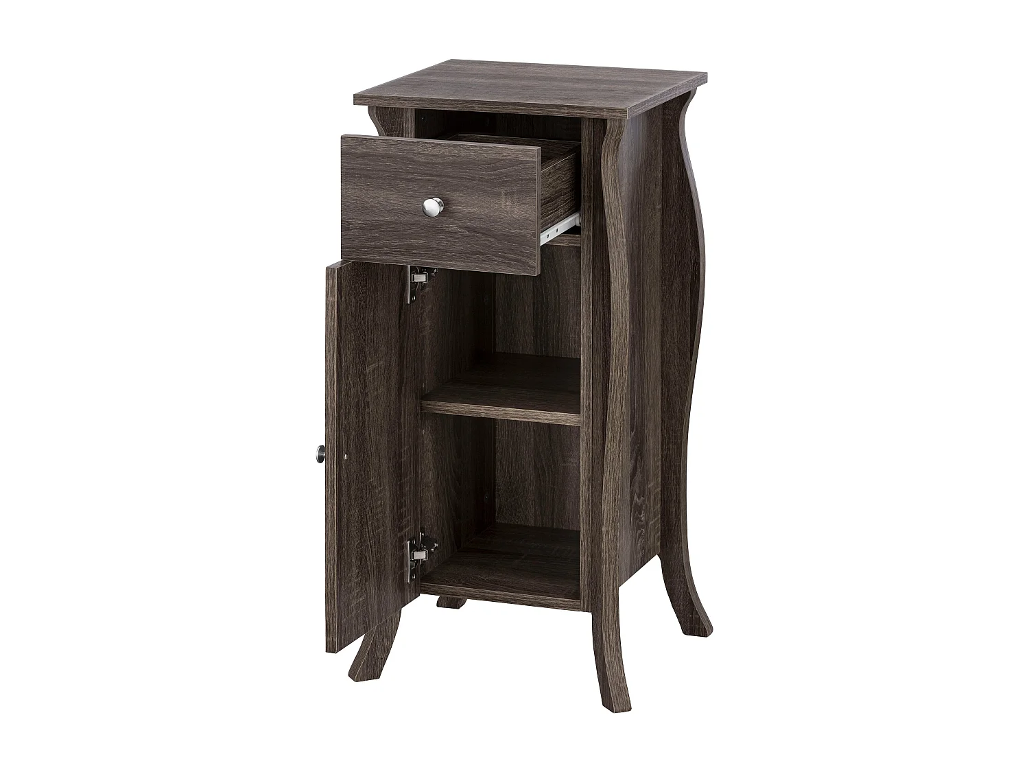 Ludwig | Armoire avec 1 porte et 1 tiroir Gris / Chêne