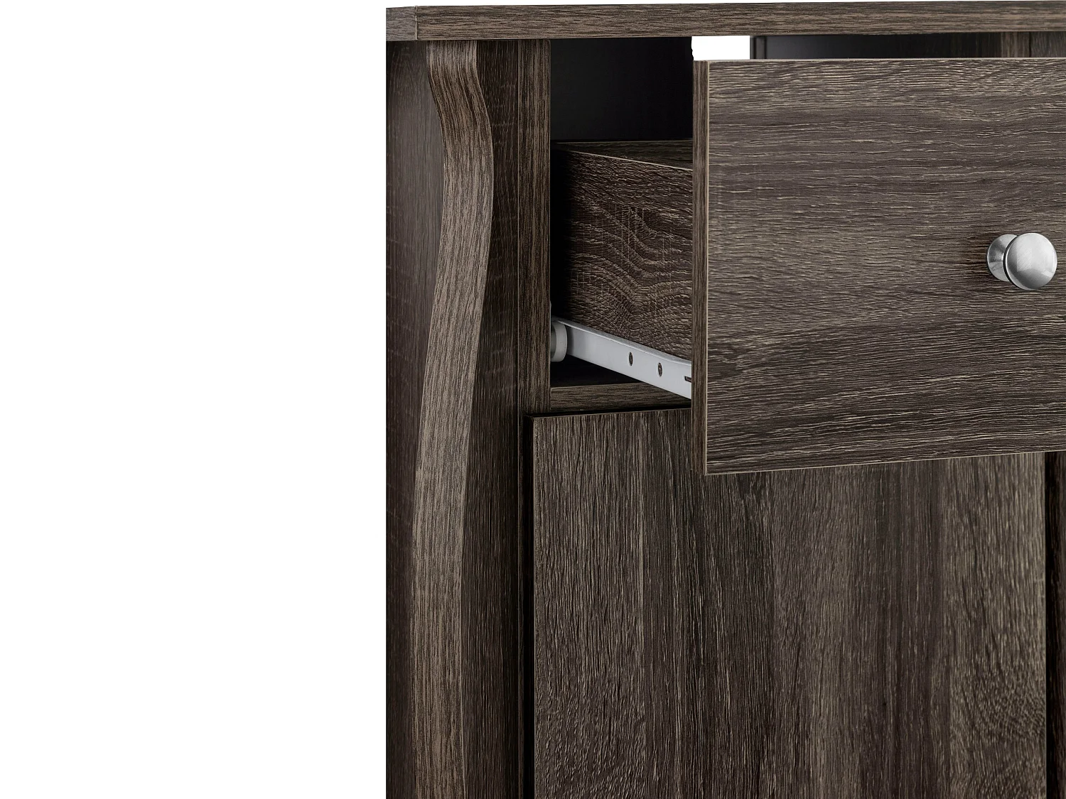 Ludwig | Armoire avec 1 porte et 1 tiroir Gris / Chêne