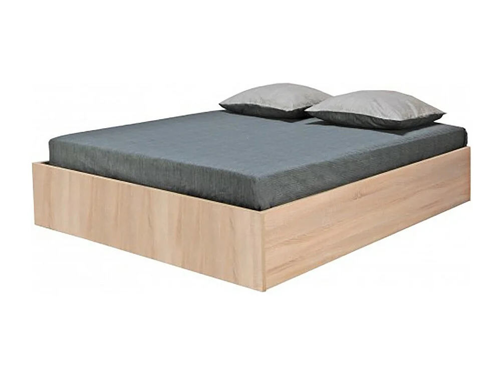 Lit coffre BILBAO 180x200 cm + sommier / Décor chêne blanchi