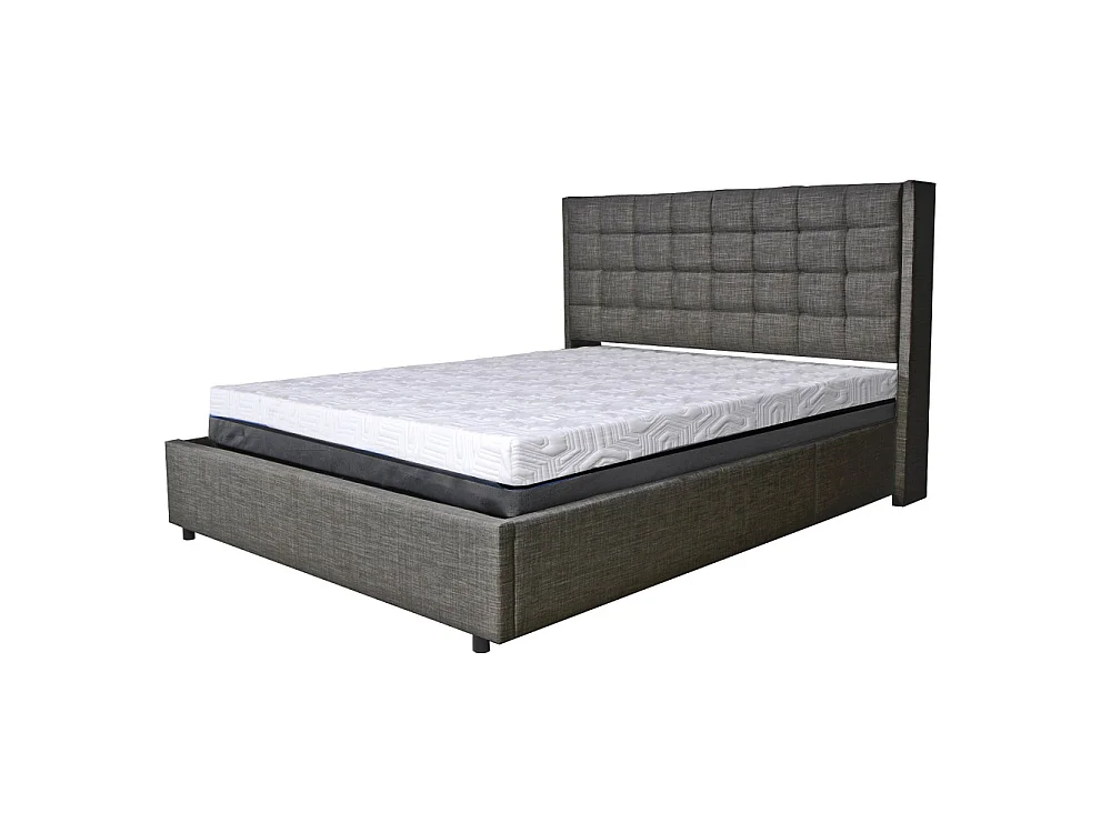 Lit coffre WEMBLEY 160x200 + 1 sommier / Gris foncé