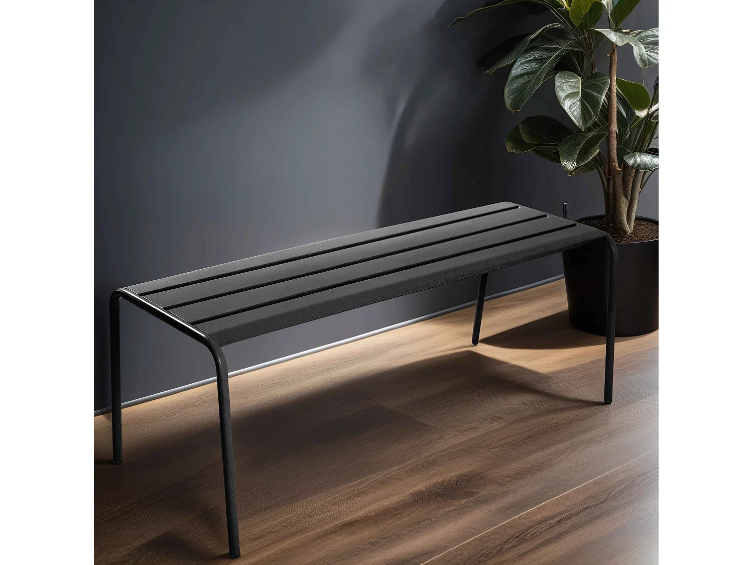 Banc d'intérieur en métal anthracite - Palavas