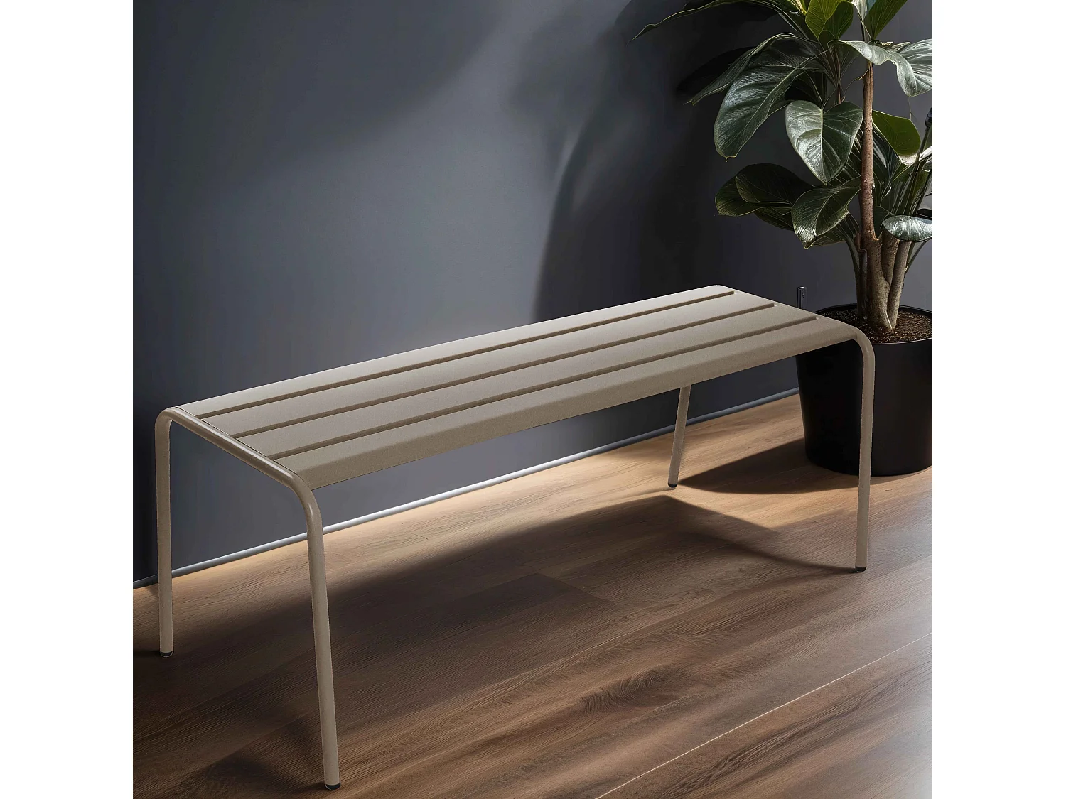 Banc d'intérieur en métal taupe - Palavas