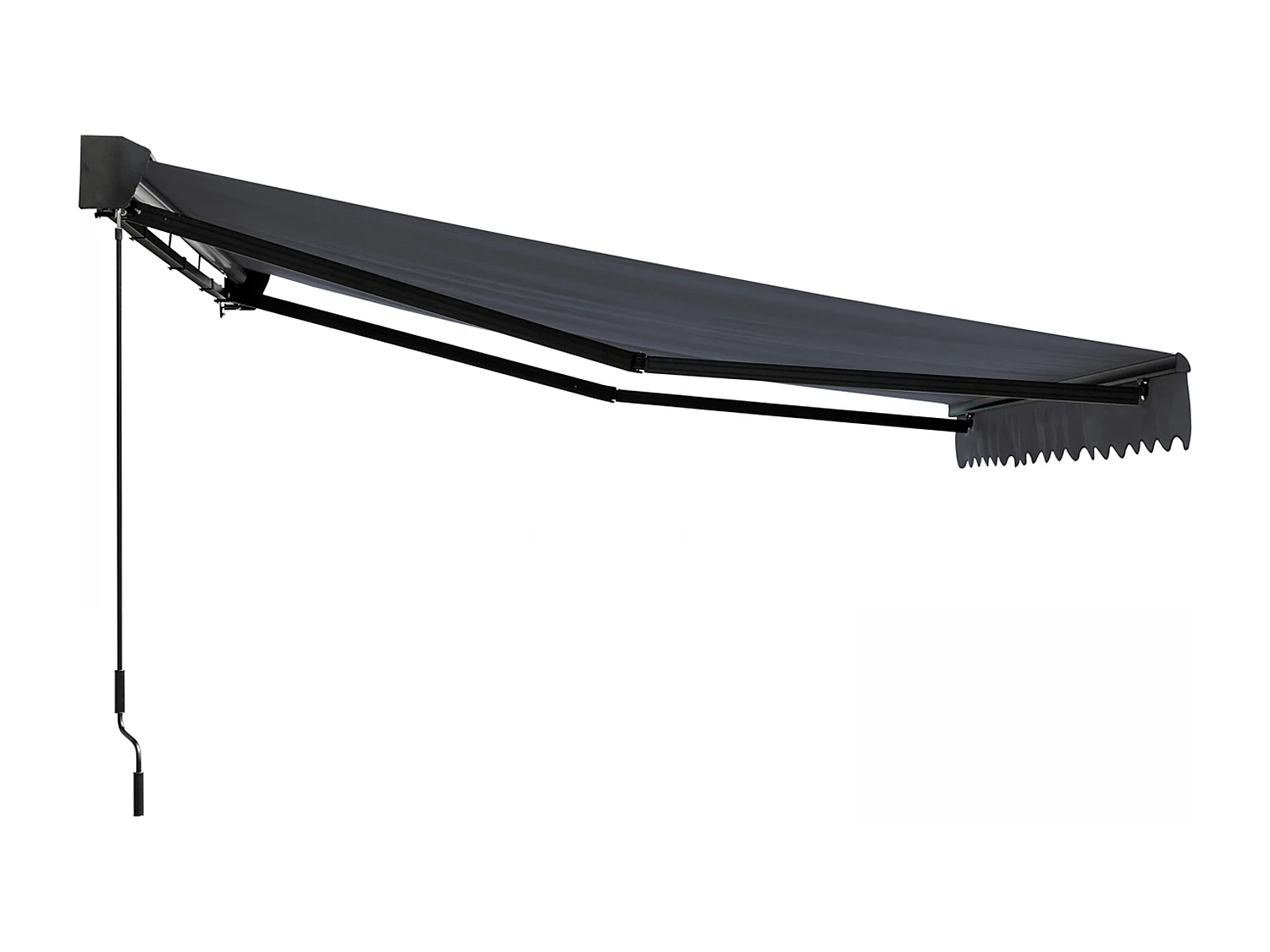 Elektrische zonnescherm van 4x3m in antraciet aluminium