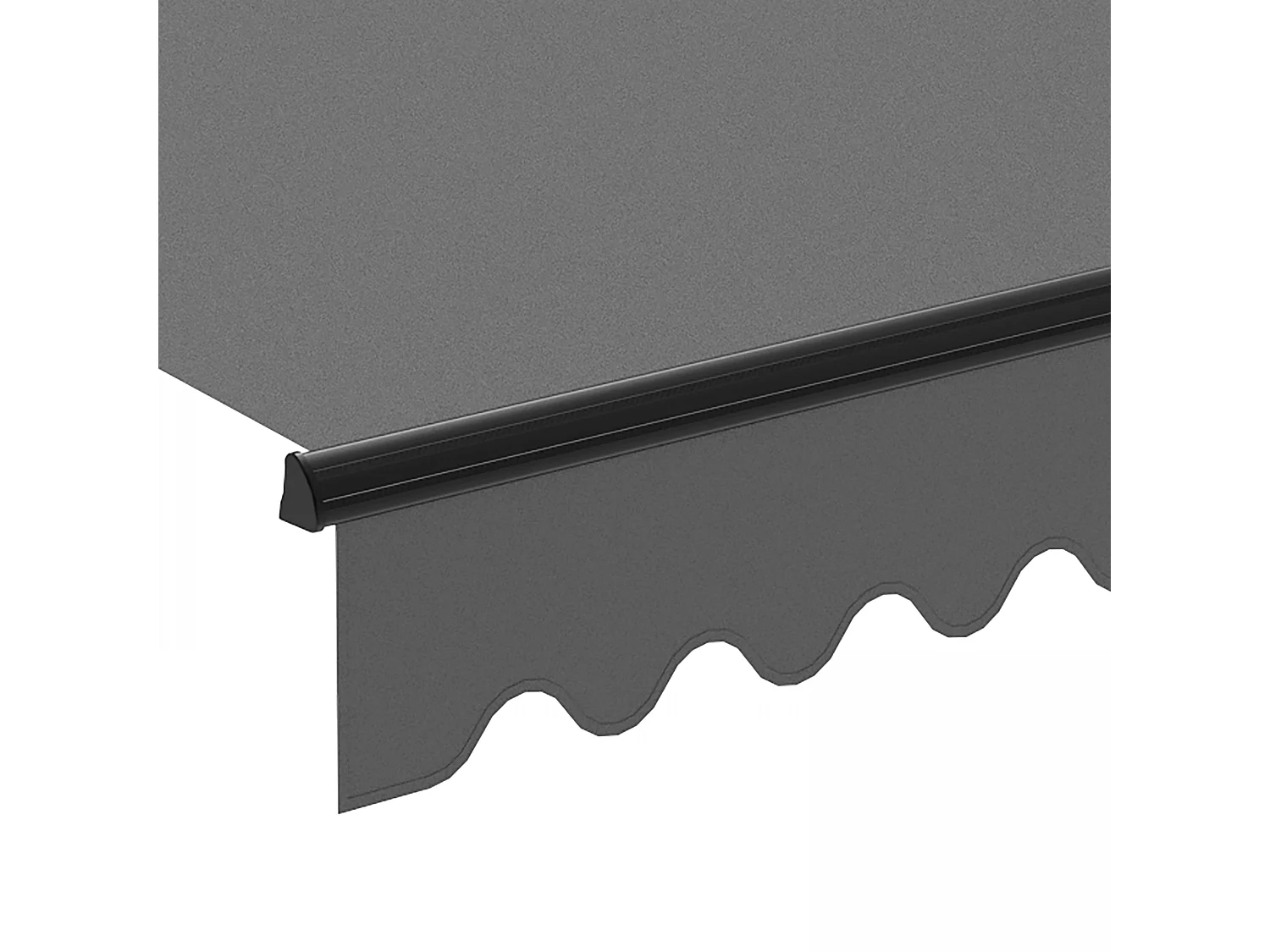 Elektrische zonnescherm van 4x3m in antraciet aluminium