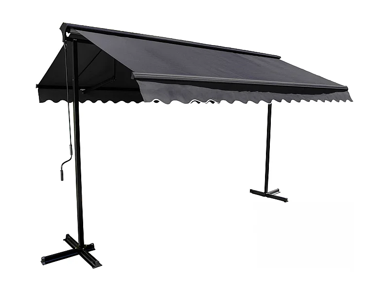 Opslag dubbele helling 3x3m in antraciet aluminium