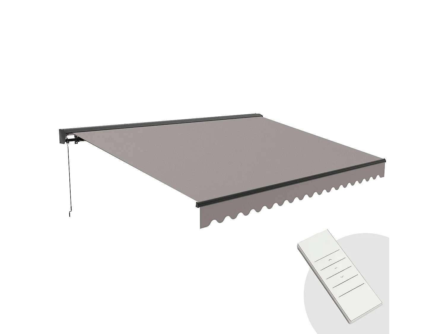 Elektrische zonwering 4x3m in taupe