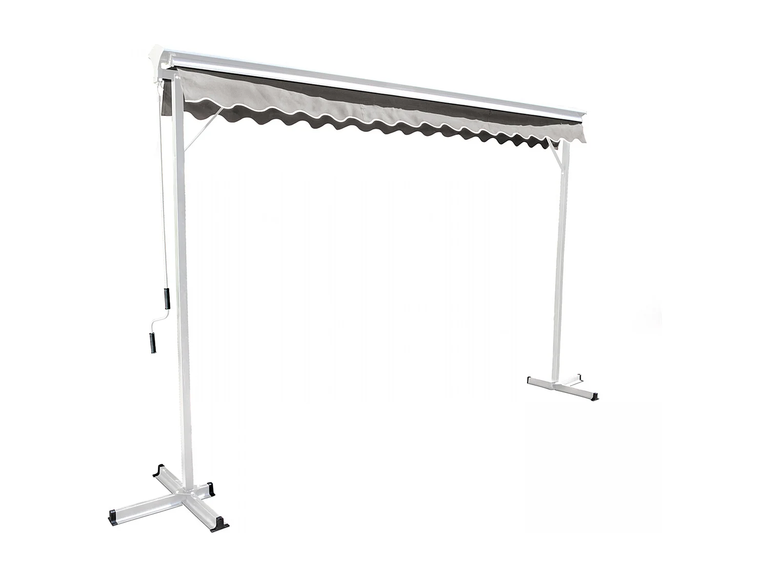 Winkel dubbele helling 3x3m in crèmekleurig aluminium