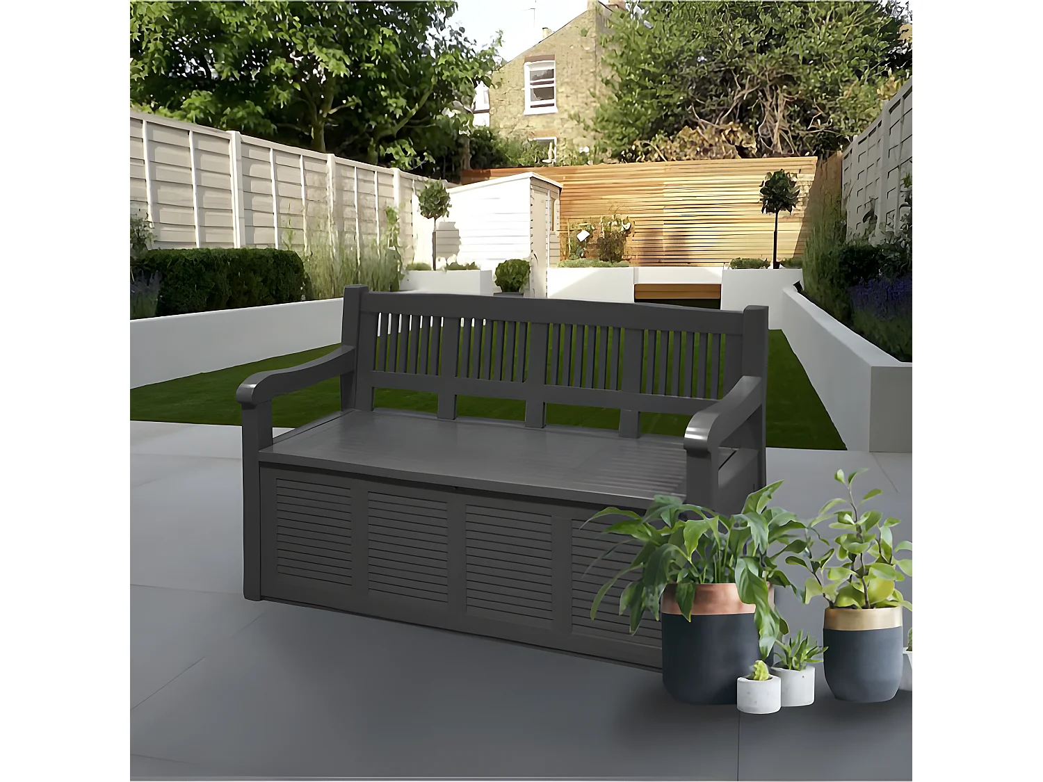 Banc coffre de rangement plastique Salzburg